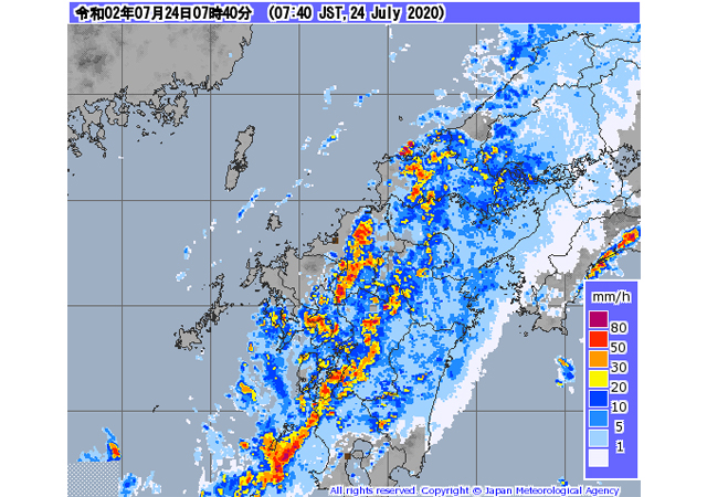 九州北部に大雨洪水警報、筑後地方の一部に避難情報も