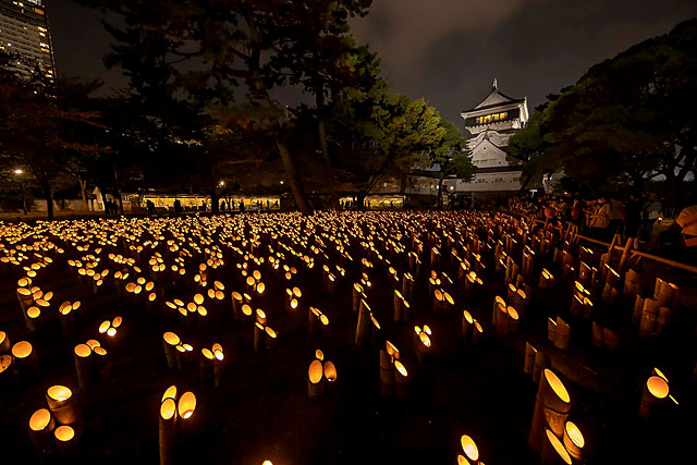 市民力で、小倉城に2万8千個の灯籠を。第二回「小倉城たけあかり」開催へ