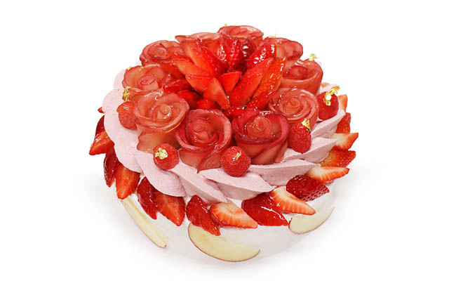 カフェコムサ小倉井筒屋店、11月のショートケーキの日は“いい夫婦の日”に合わせた「バラのショートケーキ」が登場
