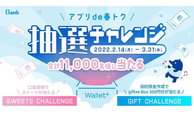 抽選でデジタルギフトをプレゼント【Wallet＋】春のおトクなキャンペーン実施中！