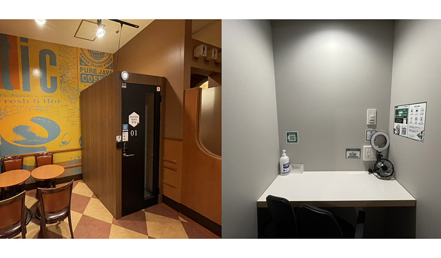 カフェ・ベローチェ博多大博通り店、ワンコインで使える完全個室型ワークブース試験導入