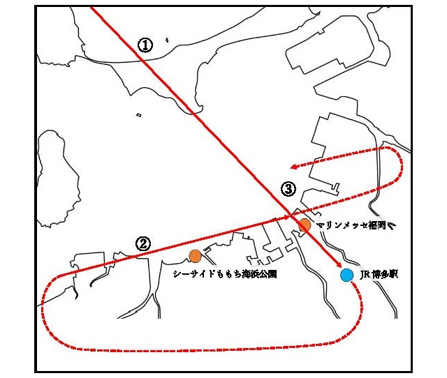 世界水泳福岡大会のイベントとして博多の空に「ブルーインパルス」が登場します