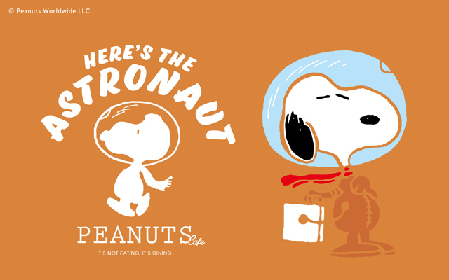 PEANUTS Cafe 博多、シーズンフェア第3弾はスヌーピーが宇宙飛行士に扮した「アストロノーツ」