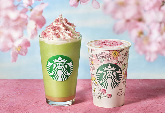 SAKURAシーズン第2弾！人気のビバレッジをSAKURAで彩る「花見抹茶 クリーム フラペチーノ®」と「花見 ブロンド ラテ」発売