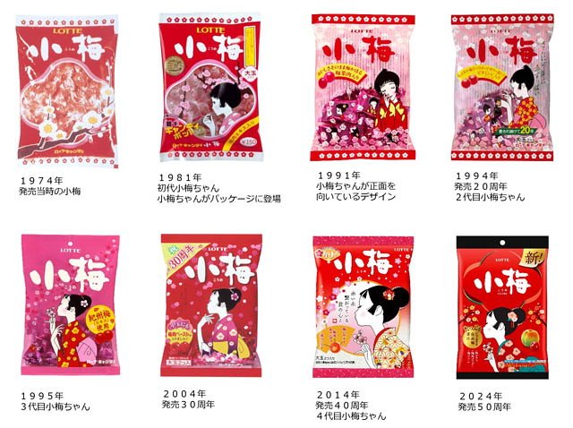 発売50周年！和歌山県産南高梅果汁を従来品と比べて2倍使用「小梅（袋）」登場