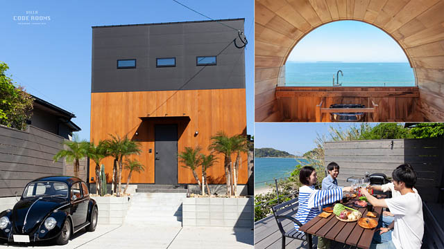 糸島に地産の素材を使ったバーベキューや海が見えるサウナが楽しめる一棟貸しヴィラ「CODE ROOMS ITOSHIMA」オープン