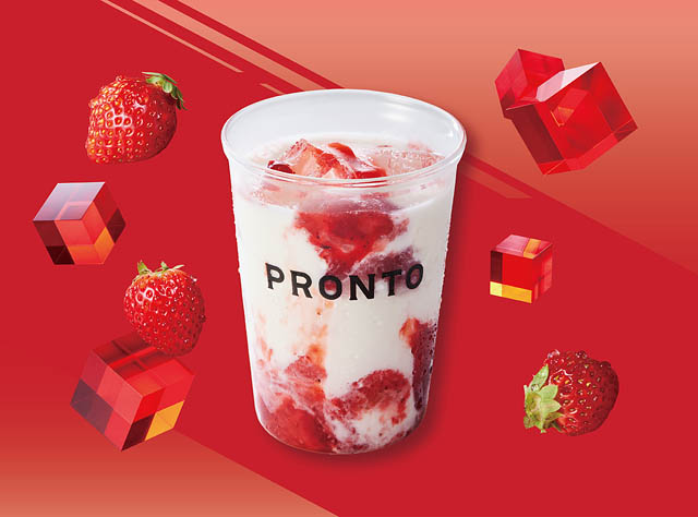 プロント - いちごの新作ドリンク「つぶつぶいちごパフェラテ」＆「つぶつぶいちごのアールグレイティーソーダ」発売へ