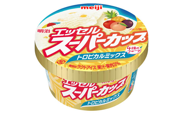 4種のフルーツでトロピカルな味わい「明治 エッセル スーパーカップ トロピカルミックス」全国発売