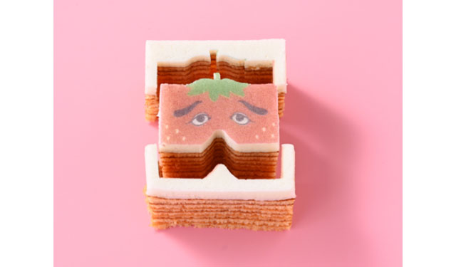 あまおう苺×にわか面 - 型ぬきバウムが博多町家ふるさと館「hakatakara」限定登場