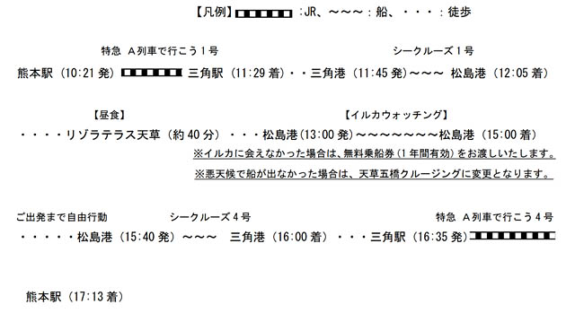 専門ガイド付きのイルカウォッチングも！博多駅発着プランあり - JR九州「特急 Ａ列車で行こう」でいく！天草の海と心躍る旅