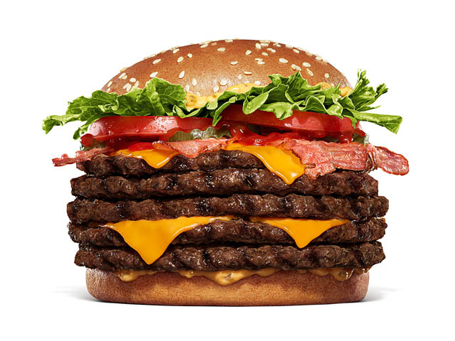 バーガーキング×日本相撲協会 - 100％ビーフパティを豪快に5枚重ねた大迫力の「横綱級」超大型バーガー数量限定登場