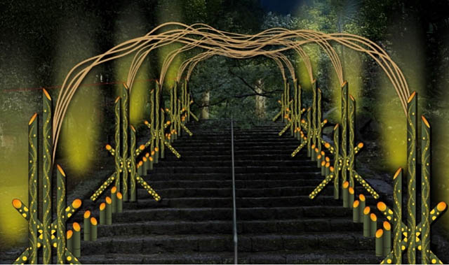 プロジェクションマッピングと竹あかりのライトアップ「竈門神社 七夕祭り」~祈りのともしび~開催決定