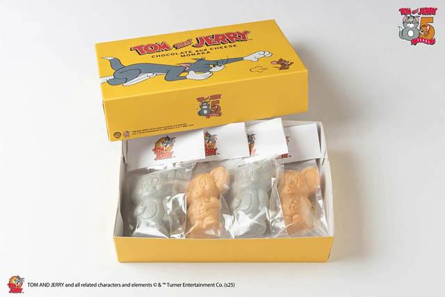 トムとジェリー85周年記念 - ミニソフビのようにデザインされた最中「トムとジェリー モナカ チョコレート＆チーズ味」"をかし ひつじや"に登場