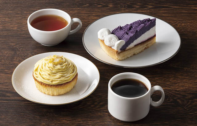 タリーズコーヒーからレトロ喫茶風スイーツ「喫茶風ほっくりモンブラン」と「紫芋とカシスのタルト」発売へ