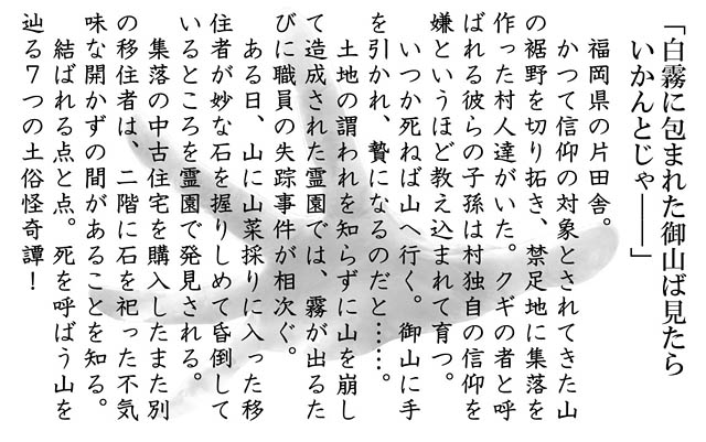 福岡県の片田舎で相次ぐ失踪、移住者に起こる謎の昏倒、不可解な事件の点と点が繋がった先に待つのは底冷えの恐怖!? 書籍「霧の出る森」が発売