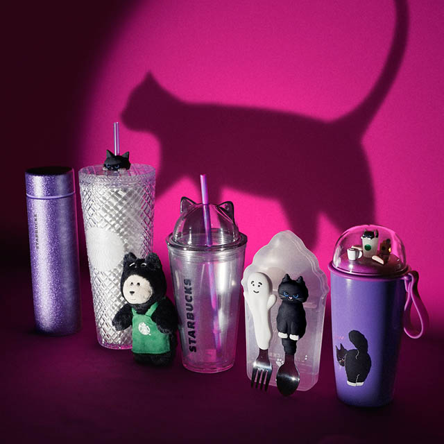 スターバックスの Halloween - ユーモラスな表情や立体デザインで楽しめる「"いたずらな黒猫"」アイテム登場