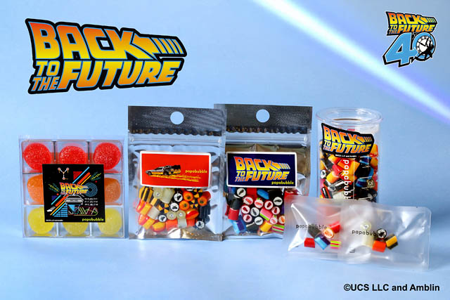 天神のパパブブレ福岡店 - 映画公開40周年記念「バック・トゥ・ザ・フューチャーの日」キャンディやグミが登場