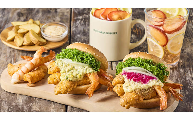 フレッシュネス - "神レベルのうまさ"と評されるブランド海老「神の海老」が、ついにバーガーに!贅沢3尾使用の限定メニューが新登場