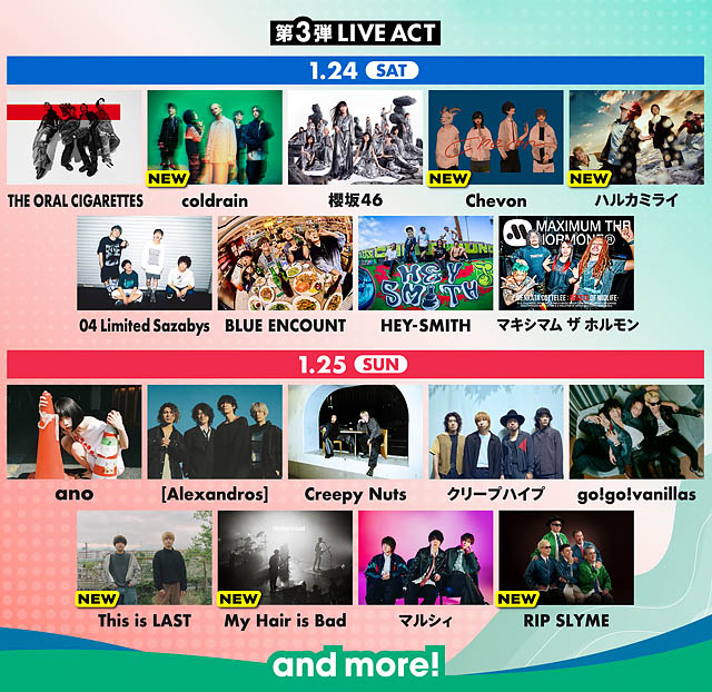 福岡ソフトバンクホークス「FUKUOKA MUSIC FES.2026（福フェス）」第3弾LIVE ACT・出演日発表