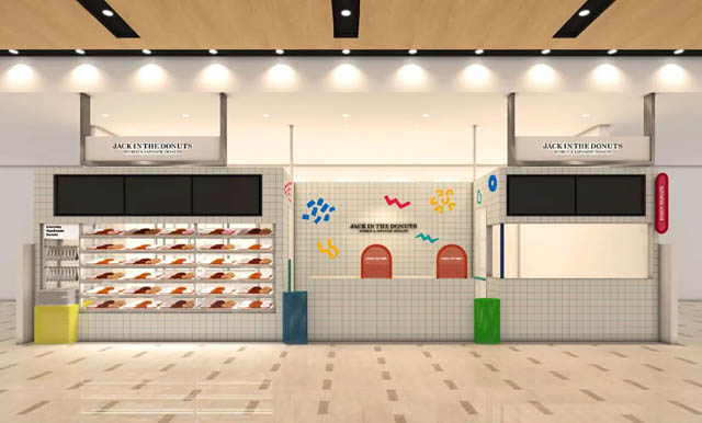 福岡で3店舗目、JACK IN THE DONUTS イオンモール福岡店 - おもちゃ箱のような空間を演出してオープンへ