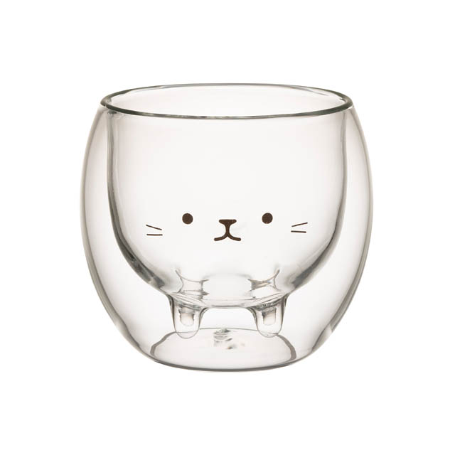 飲み物を注ぐと「アニボール」がひょっこり！ - 耐熱ダブルグラスで、毎日のティータイムに癒しを