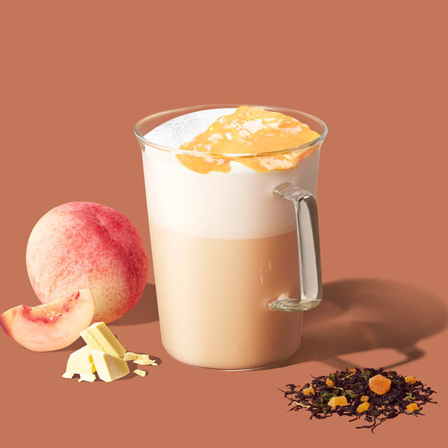 ティーを楽しむ「スターバックス ティー & カフェ」からホワイトピーチを使用した White ジョイフルメドレーのティービバレッジが登場