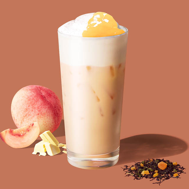 ティーを楽しむ「スターバックス ティー & カフェ」からホワイトピーチを使用した White ジョイフルメドレーのティービバレッジが登場