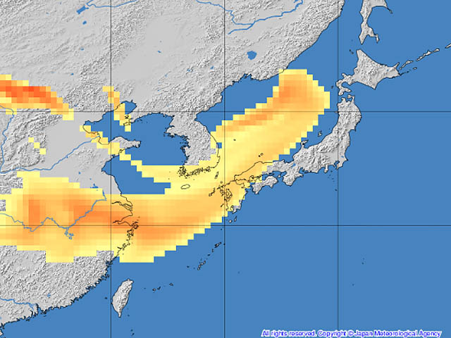 明日1月10日 – 九州の広範囲で黄砂飛来、外出時のマスク着用、洗濯物は部屋干しに