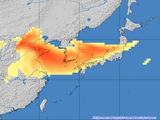 1月16日から17日にかけて九州の広範囲で「真冬の黄砂」飛来、外出時のマスク着用、洗濯物は部屋干しに
