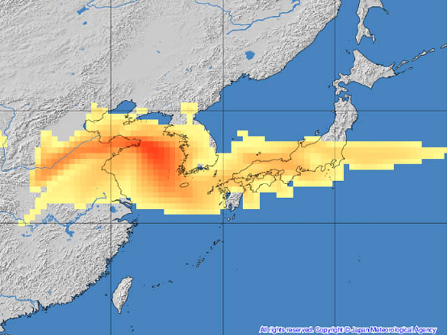 1月16日から17日にかけて九州の広範囲で「真冬の黄砂」飛来、外出時のマスク着用、洗濯物は部屋干しに