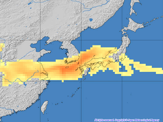 1月16日から17日にかけて九州の広範囲で「真冬の黄砂」飛来、外出時のマスク着用、洗濯物は部屋干しに