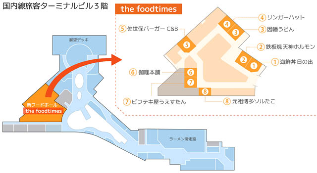 滑走路が一望できる3階エリアに移転 - 福岡空港国内線「the foodtimes」今春リニューアルオープンへ