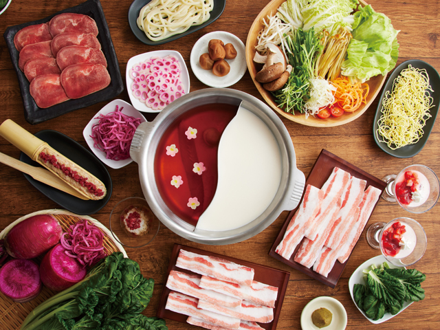 初春限定の紅白二彩鍋！しゃぶしゃぶ温野菜「梅たんしゃぶ」「鶏白湯しゃぶ」 期間限定で登場！