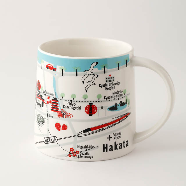 紀ノ国屋 - 地図柄マグカップ「博多」公式ネットストアでの取り扱い再開