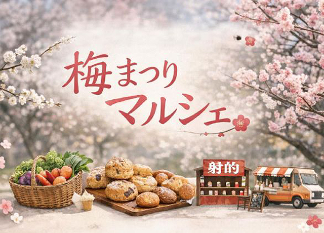 公園の中の小さなマルシェ「梅まつりマルシェ」舞鶴公園梅園で開催