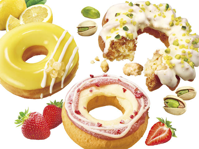 ザクぽろ・ふわフワ・ほわモチ - クリスピー・クリーム・ドーナツ 食感で味わう春ドーナツ3種が新登場へ