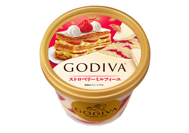 ゴディバ、新作カップアイス「ストロベリーミルフィーユ」全国発売へ