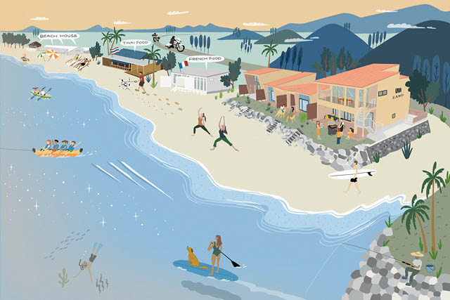 糸島 – エリア初の天然温泉付きヴィラ「SAND」誕生。全棟ビーチ直結・源泉掛け流しの贅沢