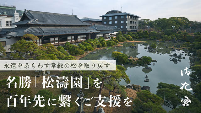 柳川藩主立花邸 御花、国指定名勝「松濤園」の松再生に向けたクラファンを開始