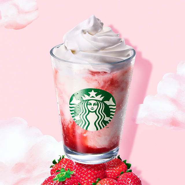スターバックス - 春シーズン第2弾 いちごづくしで楽しむ「ストロベリー シュークリーム フラペチーノ」など3種のストロベリービバレッジが登場